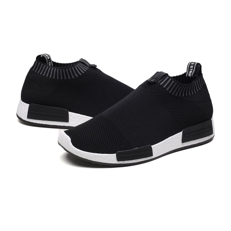 FUJEAK Fashion Men's Casual Black Slip On Sneakers Fashion Athletic Running Shoes Gym