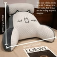 thumbnail image 4 of 1pc Adjustable Reading Pillow - Ergonomic Back Support Cushion for Bed/Sofa/Floor, Gray Quilted Breathable Design, 4 of 9
