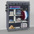 thumbnail image 2 of SalonMore Portable Clothes Closet Non-woven Fabric Wardrobe Double Rod Storage Organizer, 2 of 11