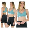 thumbnail image 3 of ToBeInStyle Women's Pack of 6 Racerback Sports Bras with Sports Logo on Lower Band & Outlined Detail - Dusty - 40C, 3 of 6