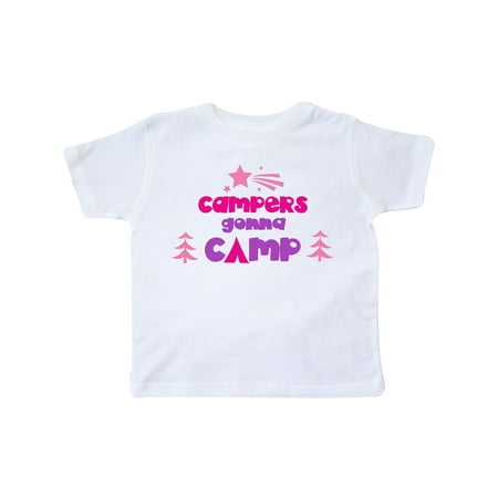 

Inktastic Campers Gonna Camp Stars Trees - Pink Purple Gift Toddler Boy or Toddler Girl T-Shirt