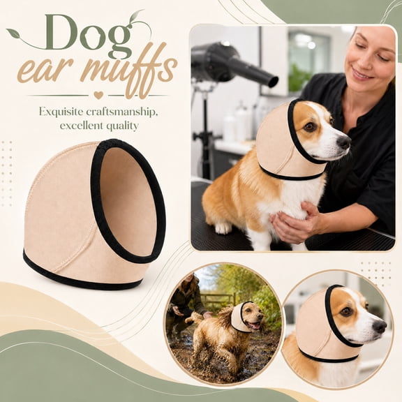 Noise Cancelling Ear Wrap, Dog No Shake Ear Muffs Noise Protection Firework Thunder Vacuum, Comfortable Quiet Dogs Calming Hoodie, Adjustable for Grooming Bathing & Swimming