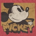 thumbnail image 2 of Men's Mickey & Friends Retro Distressed Mickey Square Graphic Tee Red Heather 3X Large, 2 of 5