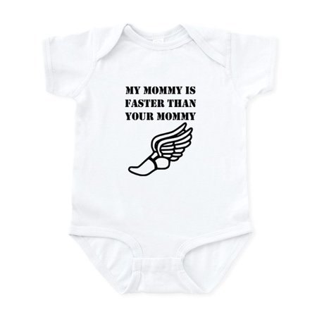 

CafePress - My Mommy Is Faster Than Your Mommy Body Suit - Baby Light Bodysuit Size Newborn - 24 Months