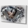 thumbnail image 2 of Motorcycle Engine Aquarelle - Impression sur Toile Contemporaine, 2 of 3