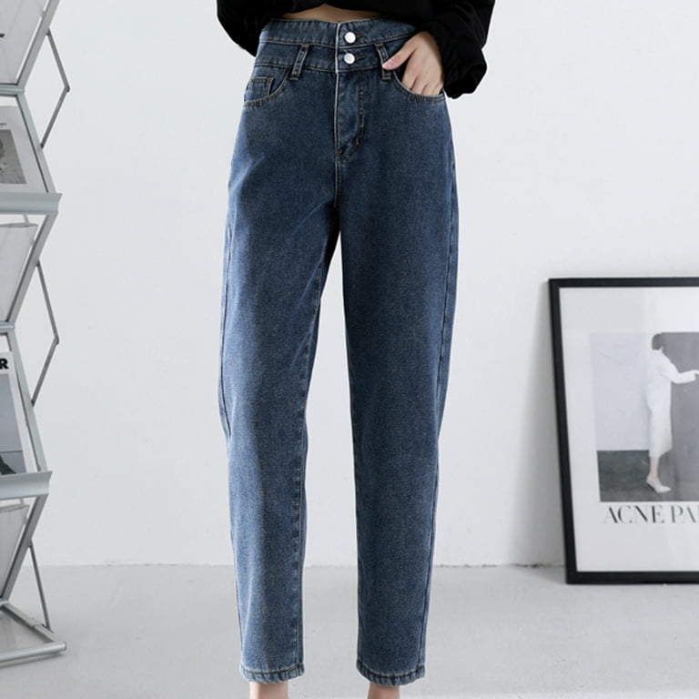 High Waisted Mom Jeans Joggers Super High Waisted Knit Elastic