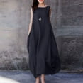thumbnail image 2 of IROINNID Maxi Dress for Women Summer Solid Color Soft Comfortable Sleeveless Vest Long Dress,Black, 2 of 6