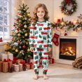 thumbnail image 2 of sdbrld Kids Christmas Pajamas for Girls 2Pcs Short Sleeve Shirt and Shorts Set Children Holiday Loungewear Sizes 3-4 Years, 2 of 9
