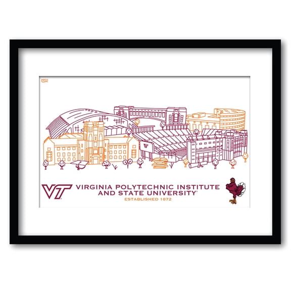 Virginia Tech Hokies 11" x 14" Framed Campus Wall Art Collage
