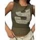 thumbnail image 4 of VISgogo Camisola Femenina, Estampado de Letras Cuello Redondo Sin Mangas Patchwork Tops Chaleco Traje de Verano para Damas, S/M/L VISgogo moda, 4 of 8
