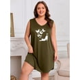 thumbnail image 3 of 3 Pack Nightgowns for Women Plus Size Sleeveless Print Nightshirts Crew Neck Sleepshirt Soft Sleepwear 1X-5X, 3 of 6