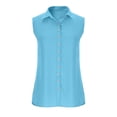 thumbnail image 6 of Women's Sleeveless V-Neck T-Shirt with Turndown Collar, 6 of 8