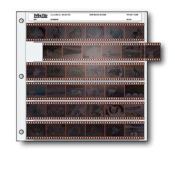 Print File 35mm Size Negative Pages Holds Six Strips of Six Frames, Pack of 25
