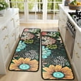 thumbnail image 4 of Kitchen Rugs Sets Of 2,Pioneer Flower Floral Print Pattern Anti Fatigue Kitchen Mat Rugs Non Slip Washable,Decorative Kitchen Floor Mats for Kitchen,Sink,Laundry,17"x47"+17"x47", 4 of 5