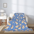 thumbnail image 2 of Rateoe Corgi Pattern Flannel Throw Blanket, Ultra-soft Blanket for Bed, Couch, Car, Hypoallergenic Anti-pilling blanket-40"x30"(Vertical), 2 of 6
