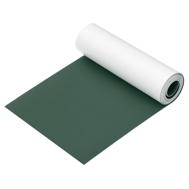 Cinta de Parches de Cuero Uxcell para Muebles, Kit de Reparación de Cuero Autoadhesivo de Vinilo de 6.3 x 61 pulgadas, Verde Esmeralda