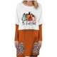 thumbnail image 1 of Camiseta de manga larga con cuello redondo para mujer a la moda, blusa holgada con estampado de otoño, Tops con bolsillos Fridja  bvmnju355, 1 of 1