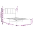 thumbnail image 4 of vidaXL Metal Bed Frame with Headboard White 100x190 cm, 4 of 5