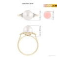 thumbnail image 4 of ANGARA South Sea Cultured Pearl Ring with Trio Diamonds in 14K Yellow Gold for Women | June Birthstone, Birthday, Anniversary, Jewelry Gift for Women | Pearl Ring, 4 of 8