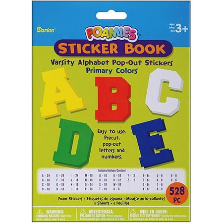1120 Foam - Foam Pop-Out Varsity Alphabet Sticker Book, Primary, 528pk