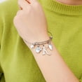 thumbnail image 2 of TINGN Dog Mom Gifts for Women Cubic Zirconia Letter F Initial Paw Print Dog Mom Charm Bracelet, 2 of 5
