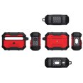 thumbnail image 2 of ELEHOLD Rugged Case Compatible with Airpods Pro 2nd Gen 2022, Full Body Hard Shell Shockproof Anti-Scratch Case with Carabiner for Airpods Pro 2 (2022),Red, 2 of 7