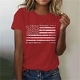 thumbnail image 4 of Aueoeo Women's 4Th of July Printed Short Sleeve Round Neck T-Shirts Casual Summer Tops for Daily Wear,Red,XXXL, 4 of 6