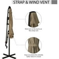 thumbnail image 3 of COBANA Outdoor Patio Umbrella, 10ft Offset Hanging Patio Umbrella with Aluminum Stand, Outdoor Cantilever Umbrella with 360° Rotation, Crank and Tilt System, Beige, 3 of 8