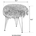 thumbnail image 7 of Homebeez Faux Fur Ottoman Foot Rest Stool-16.1” Vanity Stool with Metal Legs (Pink), 7 of 7
