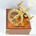 thumbnail image 3 of ANTIQUE BRASS SUNDIAL COMPASS WEST LONDON NAUTICAL ITEM WITH WOOD BOX FREE, 3 of 4