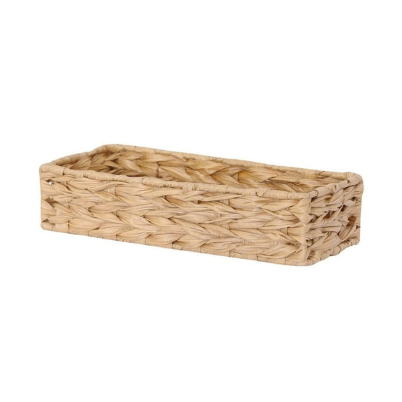 Faux Water Hyacinth Woven Basket for Bathroom and Bedroom Sundries Organizer