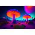 thumbnail image 4 of Stephen Chambers 32x23 Black Modern Wood Framed Wall Art Titled - Unreal Neon Mushrooms Six, 4 of 6