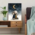 thumbnail image 5 of Moon Star Elephant Boy Nursery Canvas Print, Neutral Kids Bedroom Animal Home Wall Decor Art, 5 of 8