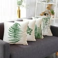 thumbnail image 3 of Green Plants Throw Pillow Cover, Decorative Square Pillow Cover Cushion Cover Set of 4 Perfect Decor Gift for Families Friends Home Office Sofa Car Couch 18x18, 3 of 6