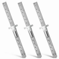3 PCS Machinist Ruler, 6 Inch 15 cm Pocket Ruler Flexible Precision Stainless Steel with Detachable Clips