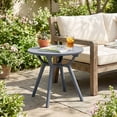thumbnail image 2 of Gymax Outdoor Side Table 20'' Round Storage Side Table Weather-Resistant End Table Gray, 2 of 10