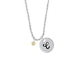 thumbnail image 2 of Delight Jewelry Goldtone Mini April - Clear Crystal Heart Silvertone Script Initial Disc - C - Charm Necklace, 20"+3", 2 of 4