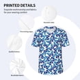 thumbnail image 3 of Lsque Blue Butterflies Pattern Mens Polo Golf Shirts Funny Graphics Shorts Sleeve Button Shirts Baseball T-shirt-3X-Large, 3 of 7
