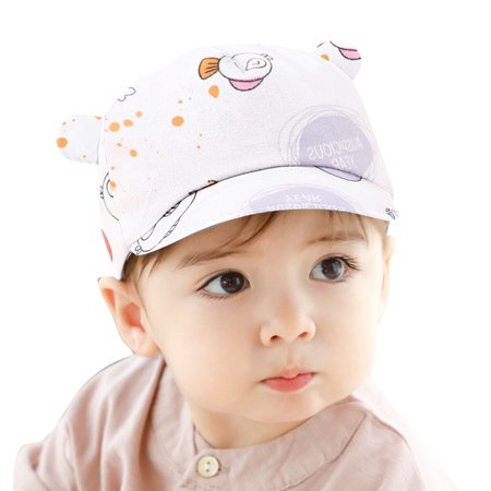 

Baby Boys Girls Breathable Soft Peaked Cap Spring Summer Sun Hat Cute Cartoon Printed Cap Summer Baby Bucket Cap