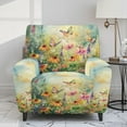thumbnail image 2 of HELLHERO Butterfly Flower Print Recliner Sofa Slipcovers Lazy Boy Recliner Covers That Stay in Place Couch Covers for Reclining Chair, Green, 2 of 8