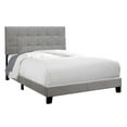 thumbnail image 3 of Monarch Specialties Bed, Full Size, Platform, Bedroom, Frame, Upholstered, Linen Look, Wood Legs, Grey, Transitional, 3 of 3