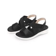 thumbnail image 3 of BLISSFUL STEP Women's Open Toe Elastic Cross Strap Flat Sandals Black (Size 7), 3 of 6