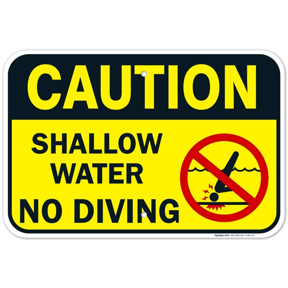 Swimming Pool Sign, Shallow Water No Diving