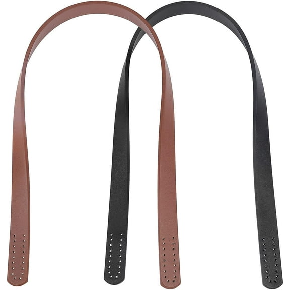 4pcs 2 Colors Leather Bag Handle Replacement Handles Handbag Decoration Bags Handles with Imitation Leather 24inches
