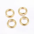 thumbnail image 1 of 304 Stainless Steel Open Jump Rings Real 24K golden Plated 18 Gauge 5x1mm Inner Diameter: 3mm, 1 of 2