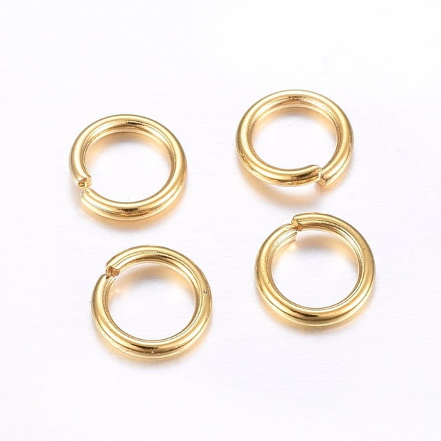304 Stainless Steel Open Jump Rings Real 24K golden Plated 18 Gauge 5x1mm Inner Diameter: 3mm