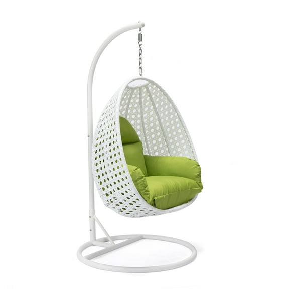 Hanging Egg Swing Chair - Wicker Patio Porch Swing Seat - Indoor Outdoor Hanging Chair with Stand