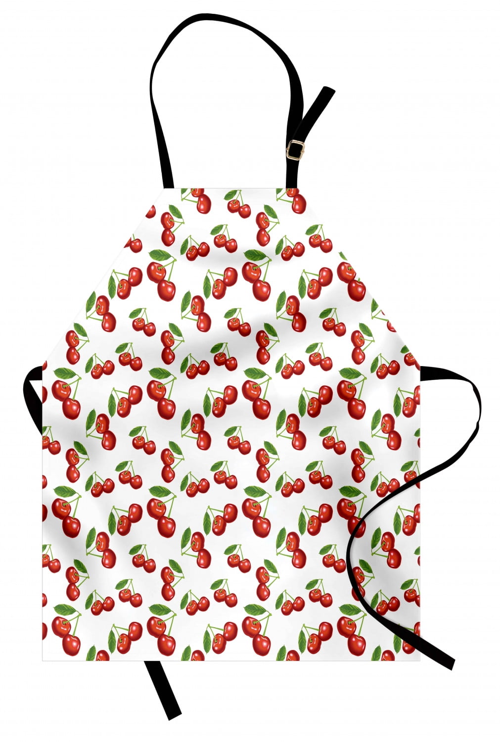 Kitchen Apron Cherry Pattern Design Fresh Berry Fruit Summer Garden