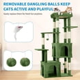 thumbnail image 4 of 61" Multi-Level Cat Tree for Indoor Cats, Heavy-Duty Tower for Large Adult & Maine Coon Cats with Extra-Large Perch, 2 Spacious Condos, Natural Sisal Scratch Posts & Play Toys（Green), 4 of 7