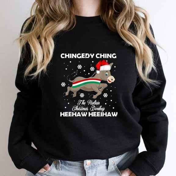 Dominick The Christmas Donkey Funny Italian Holiday Gift For Fans Graphic SW3218 Unisex Sweatshirt, Up to Size 5XL